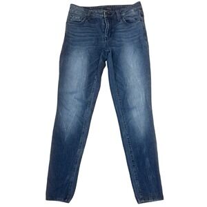 Jacob Davis Collection Skinny Jeans 27 Blue Medium Wash Whiskered Denim